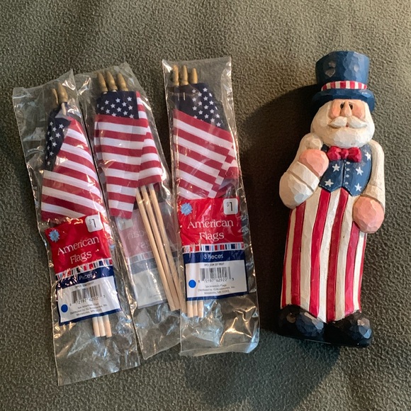 Midwest of Cannon Falls Other - Midwest of Cannon Falls wooden Uncle Sam. Approx 4” x 11”.  Comes w/ flags